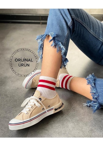 PO-10142 02-Bej Kadın Sneaker