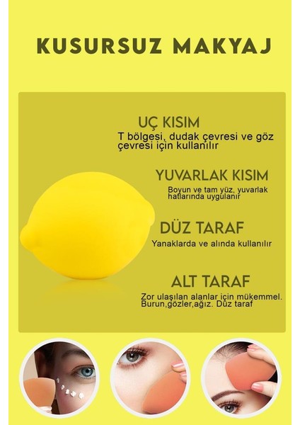 MJGN-166 Tekli Meyve Temalı Makyaj Süngeri Limon