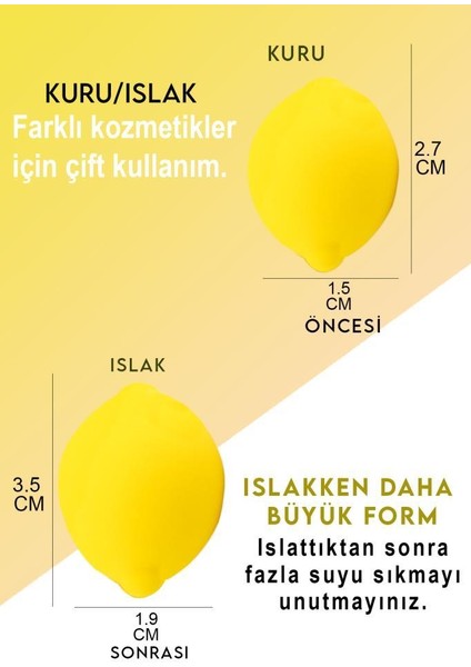 MJGN-166 Tekli Meyve Temalı Makyaj Süngeri Limon