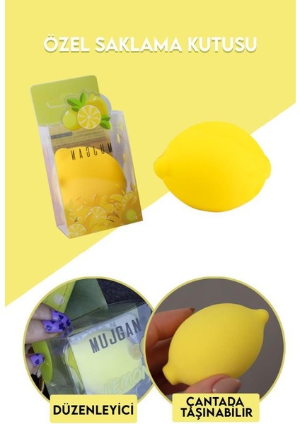 MJGN-166 Tekli Meyve Temalı Makyaj Süngeri Limon