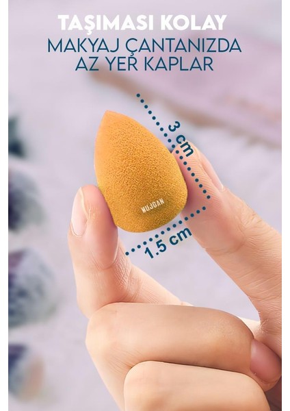 MJGN-170 Büyük + Orta Mini Boy 3'lü Armut Sünger Seti Açık Pembe