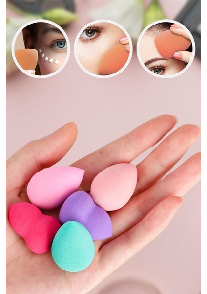 MJGN-170 Büyük + Orta Mini Boy 3'lü Armut Sünger Seti Açık Pembe