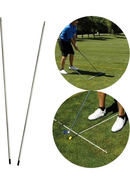 2 Adet Golf Hizalama Çubukları Salıncak Eğitmeni Yön Göstergesi 120CM Çubuk (Yurt Dışından)