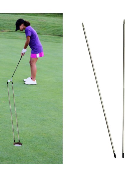 2 Adet Golf Hizalama Çubukları Salıncak Eğitmeni Yön Göstergesi 120CM Çubuk (Yurt Dışından)