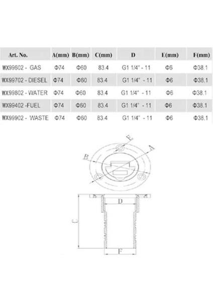 38MM Tekne Güverte Yakıt Dolgusu 316 Paslanmaz Çelik Gaz Yakıt Deposu Dolgu (Yurt Dışından) modelleri