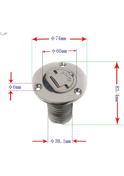 38MM Tekne Güverte Yakıt Dolgusu 316 Paslanmaz Çelik Gaz Yakıt Deposu Dolgu (Yurt Dışından) fırsatları