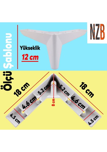 Lüks Mobilya Kanepe Sehpa Puf Koltuk Ayağı 12 cm Beyaz Baza Ayak indirimleri