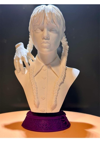 Wednesday Addams Family Thing Biblo Büst Tip 2 3D Baskı Aksiyon F