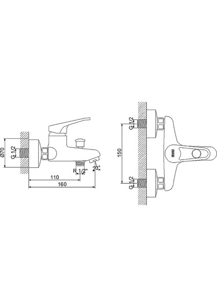 142511 Newarc Smart Banyo Bataryası Krom