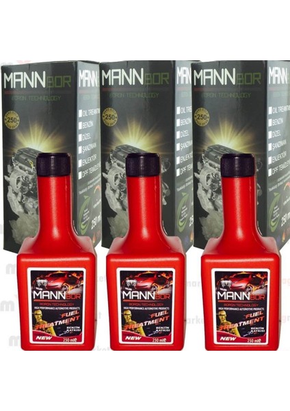 Mannbor Nano Teknolojili Benzin Yakıt Katkısı 250 ml x 3  (Kutusuz Yollanılmaktadır)