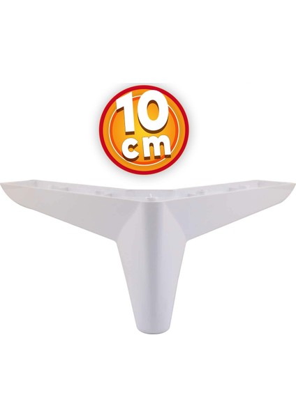 Lüks Mobilya Kanepe Sehpa Puf Koltuk Ayağı 10 cm Beyaz Baza Ayak