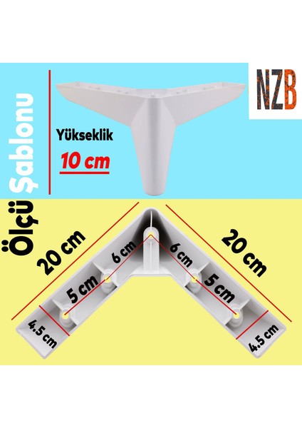Lüks Mobilya Kanepe Sehpa Puf Koltuk Ayağı 10 cm Beyaz Baza Ayak fiyatları