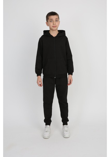 Unisex Çocuk Eşofman Takım Siyah 2 Iplik Likralı fiyatları