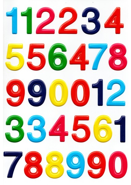 Sticker Kabartmalı A4 Boyutunda Stiker Defter, Planlayıcı Etiket, -(LIM071) - Sayı Rakamlar