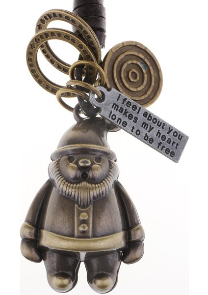 Yaratıcı Bronz Alaşım Sarkan Anahtarlık Anahtar Fob Daire Noel (Yurt Dışından) modelleri