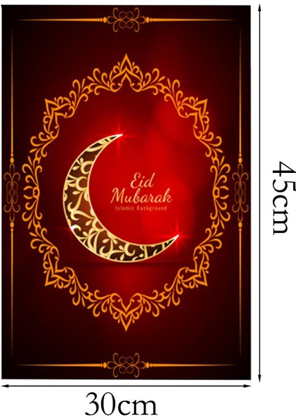 Ramazan Bahçe Bayrağı Fotoğraf Prop Banner Eid Mübarek Dekoratif Bayrak (Yurt Dışından)