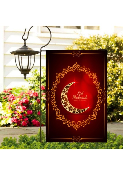 Ramazan Bahçe Bayrağı Fotoğraf Prop Banner Eid Mübarek Dekoratif Bayrak (Yurt Dışından)
