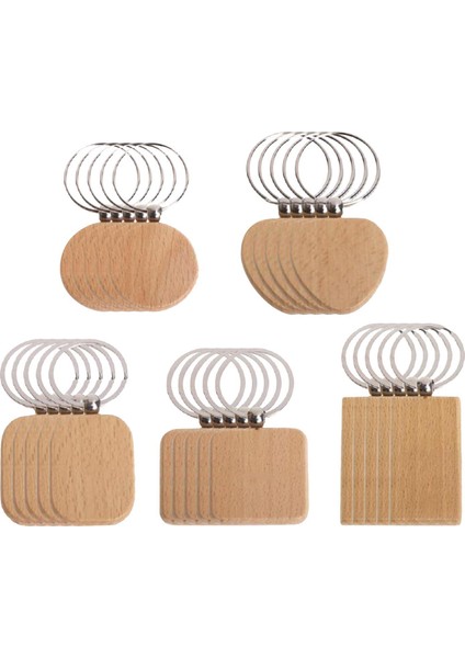25 Paket Keyfob Keychain Ahşap Asma Kolye Çanta Gadget Dekor Bej (Yurt Dışından) fiyatları