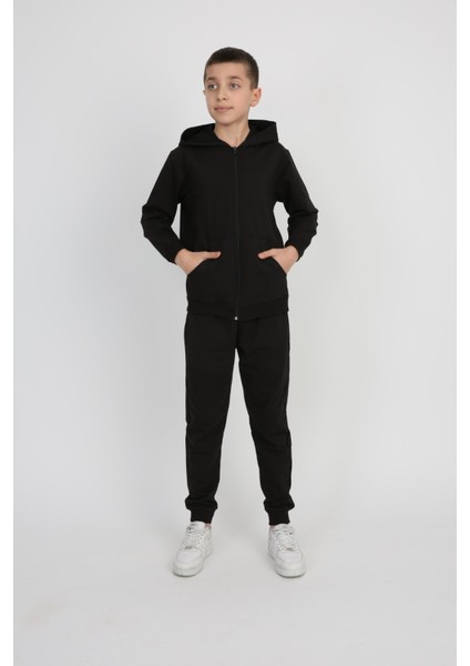 Unisex Çocuk Eşofman Takım Siyah 2 Iplik Likralı modelleri
