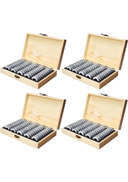 4x 50 Parçalı Ince Ahşap Para Saklama Kutusu (Yurt Dışından)