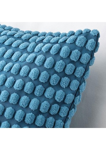 Kırlent Kılıfı Mavi Renk Meridyendukkan 65X65 cm Puantiye Temalı Ev Tekstili