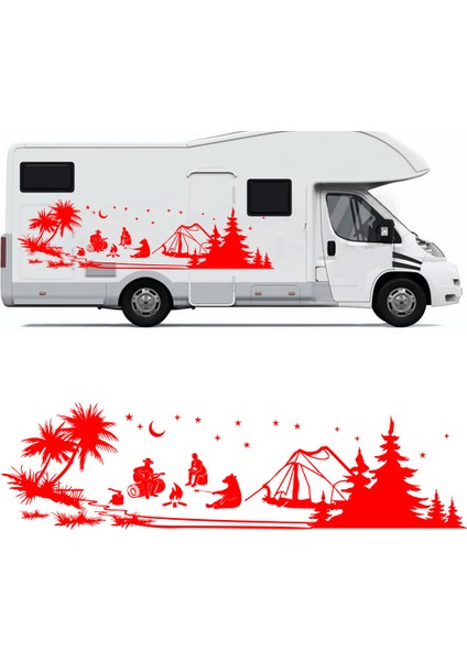 Kampçı Ayı, Çadır Kampı, Kamp Karavan Sticker- S1738