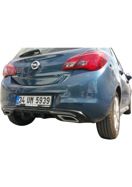 Opel Corsa E (2014-SONRASI) Egzoz Görünümlü Arka Tampon Eki - Difüzör (Plastik)