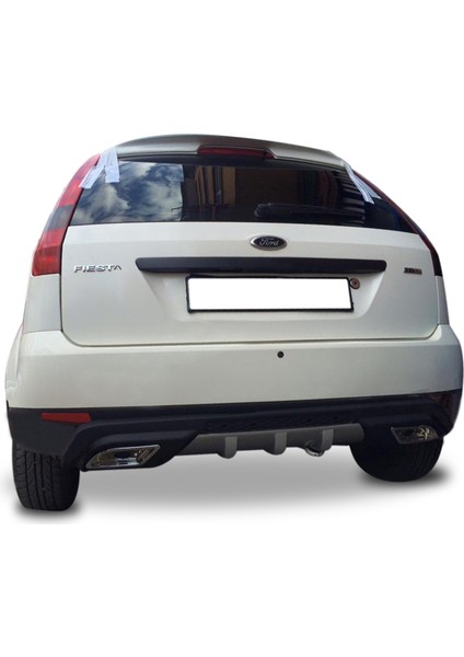 Ford Fiesta 2 Egzoz Görünümlü Universal Arka Tampon Eki - Difüzör (Plastik)