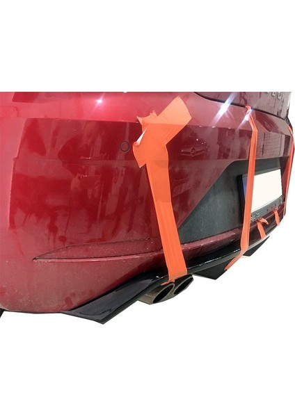 Seat Leon (2017-2019) Soldan Çift Çıkış Arka Tampon Eki - Difüzör (Plastik)