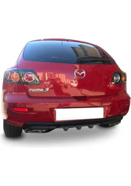 Mazda 3 Egzoz Görünümlü Universal Arka Tampon Eki - Difüzör (Plastik)