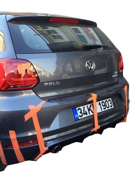 Volkswagen Polo 6r (2015-2017) Makyajlı Arka Tampon Eki - Difüzör (Plastik)
