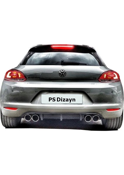 Volkswagen Scirocco (2009-2014) Makyajsız Ps Arka Tampon Eki - Difüzör (Plastik)