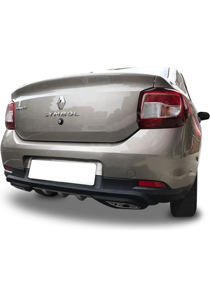 Renault Symbol Egzoz Görünümlü Universal Arka Tampon Eki - Difüzör (Plastik)