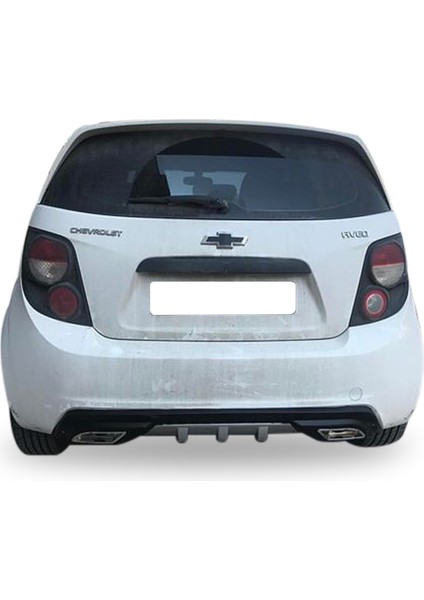 Chevrolet Aveo Hb Egzoz Görünümlü Universal Arka Tampon Eki - Difüzör (Plastik)