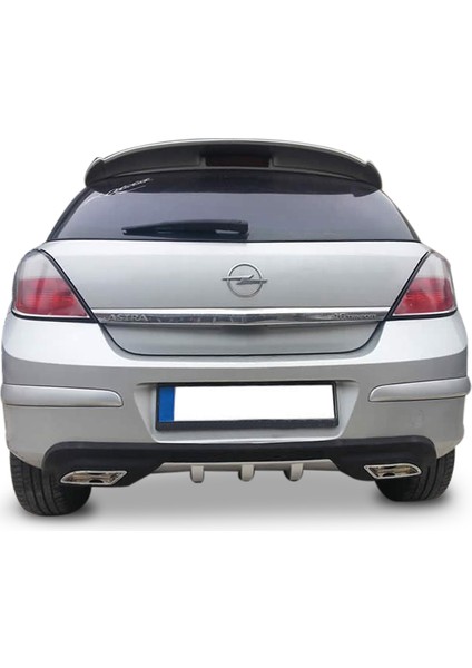 Opel Astra H Egzoz Görünümlü Universal Arka Tampon Eki - Difüzör (Plastik)