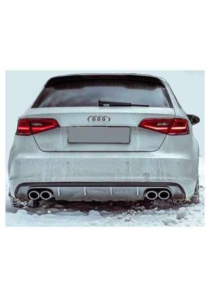 Audi A3 8V Hb 2012 - 2016 S3 Arka Tampon Eki - Difüzör (Plastik)