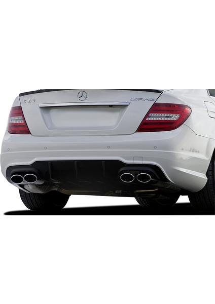 Mercedes C Serisi W204 (2012-2014) Makyajlı Arka Tampon Eki - Difüzör (Plastik)