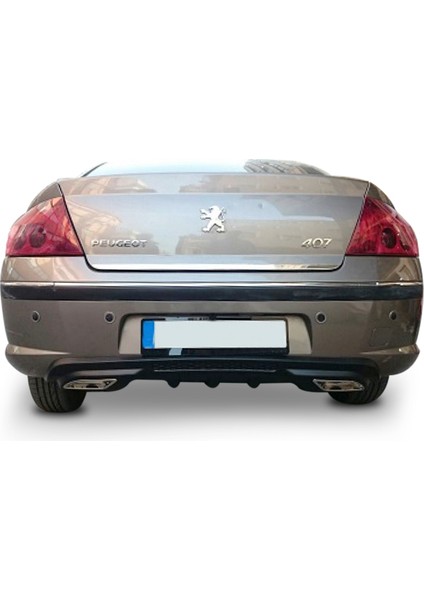 Peugeot 407 Egzoz Görünümlü Universal Arka Tampon Eki - Difüzör (Plastik)