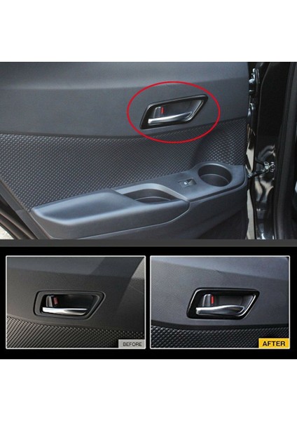 Toyota C-Hr 2016-2019 Kapı Kolçak Kaplama Tıtanyum Siyah modelleri