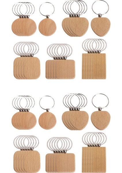 50 Paket Keyfob Keychain Ahşap Anahtarlık(Yurt Dışından)