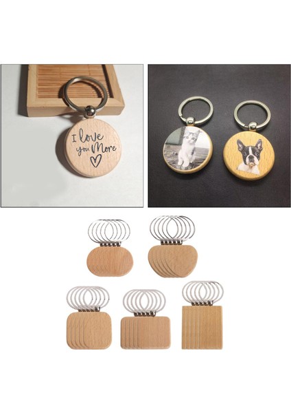 50 Paket Keyfob Keychain Ahşap Anahtarlık(Yurt Dışından)