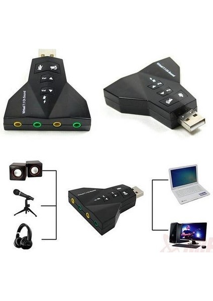 Kanal Mikrofon Destekli Çift Girişli Çevirici Harici USB Ses Kartı fırsatları