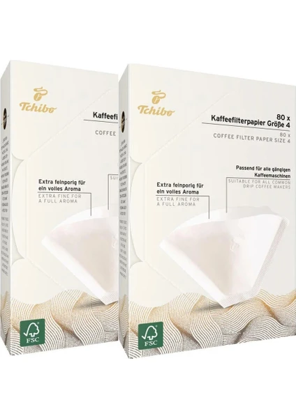 Filtre Kahve Kağıdı 4 Numara 2 x 80 Adet