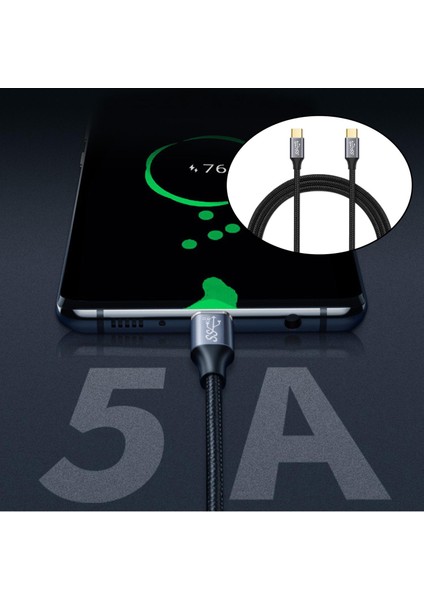 Tip-C3.1 10GB Pd Veri Kablosu Dönüştürücü Adaptör 1.5m - Siyah (Yurt Dışından)