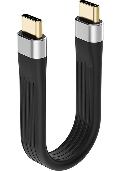 130MM Kısa USB C Kablosu - Siyah (Yurt Dışından)