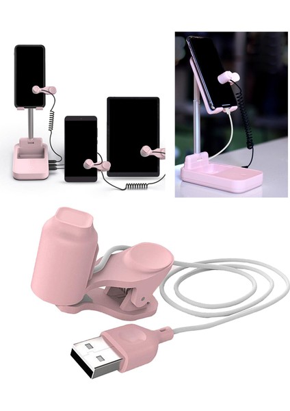 USB Otomatik Ayarlanabilir Klips - Pembe (Yurt Dışından)