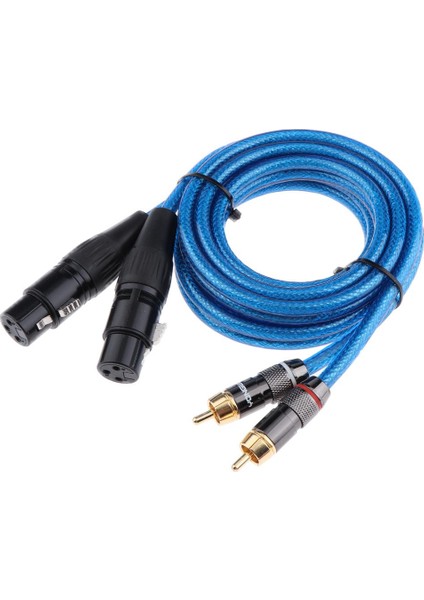 Amplifikatör Mikrofonu Için 2 Xlr Dişi - 2 Rca Erkek Ses Yama Kablosu 150CM