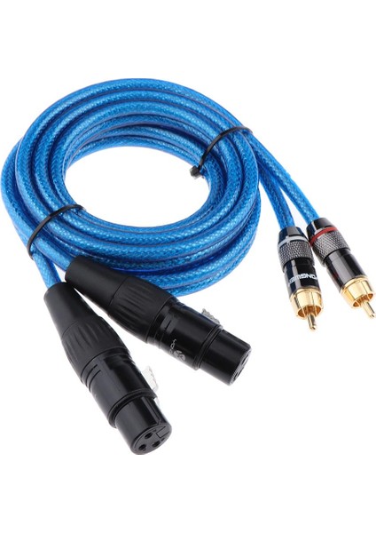 Amplifikatör Mikrofonu Için 2 Xlr Dişi - 2 Rca Erkek Ses Yama Kablosu 150CM