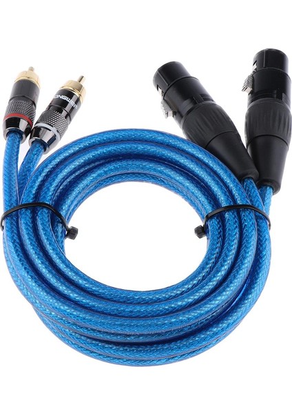 Amplifikatör Mikrofonu Için 2 Xlr Dişi - 2 Rca Erkek Ses Yama Kablosu 150CM