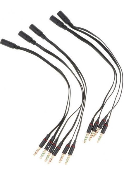 3x 5 Adet Ses Headph Mic Splitter Kablosu 3.5mm Dişi Ila 2 Çift Erkek 3 Adet (Yurt Dışından)